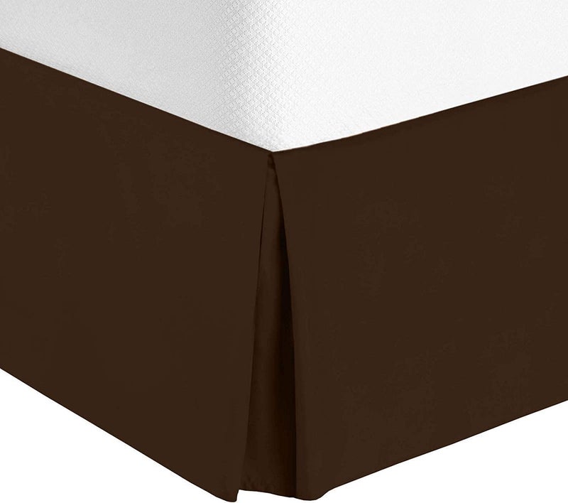 Valencia Beddings Split Corner Bed Skirt 18 Inch Drop King Size 100% Natural Cotton Wrinkle and Fade Resistant King Size, Black Solid - Image 1